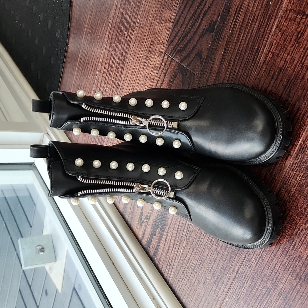 Havmoon Pearl Zip Ankle Army Platform Boots